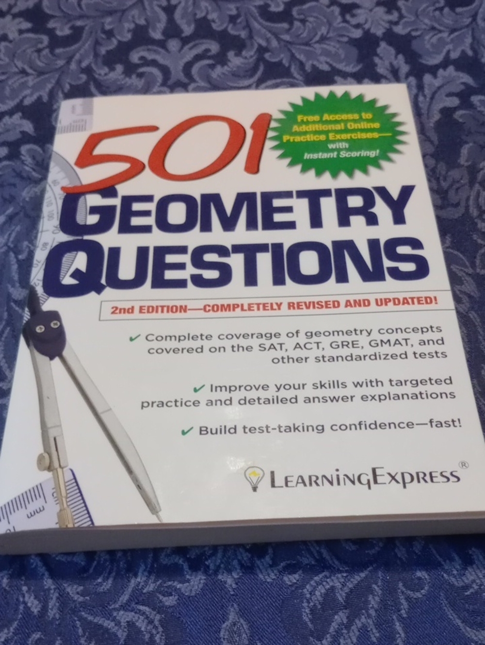 501 Geometry Questions by LearningExpress - White & Blue Cover